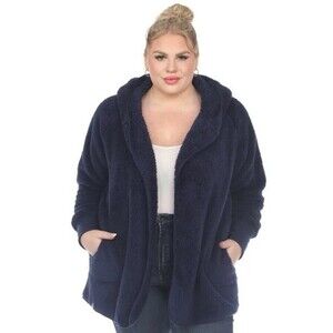 White Mark Womens Plush Long Sleeves Fleece Jacket Outerwear Plus Size 1X NWT